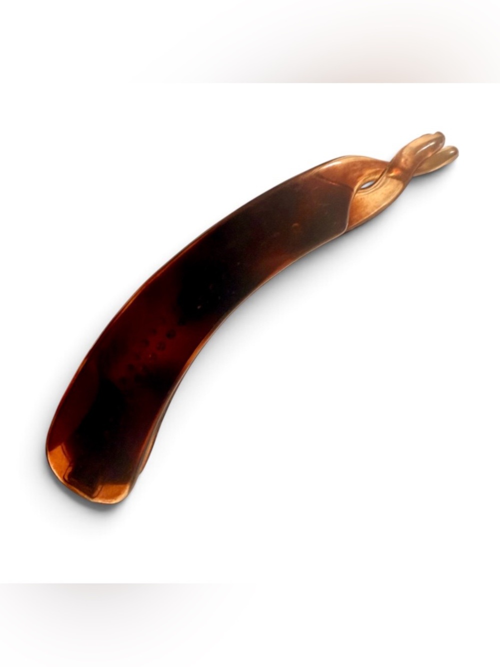 Vintage French Mini Banana Hair Clip in Tortoiseshell , 4” Long, Deadstock
